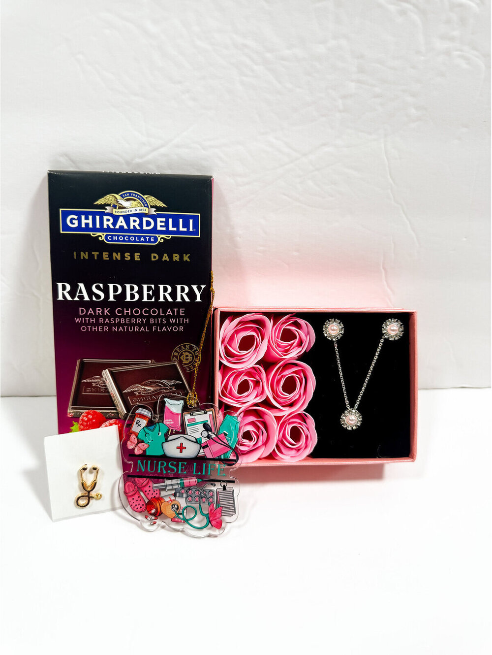 Nurse Life Luxury Gift Set with Flower Necklace, Stethoscope